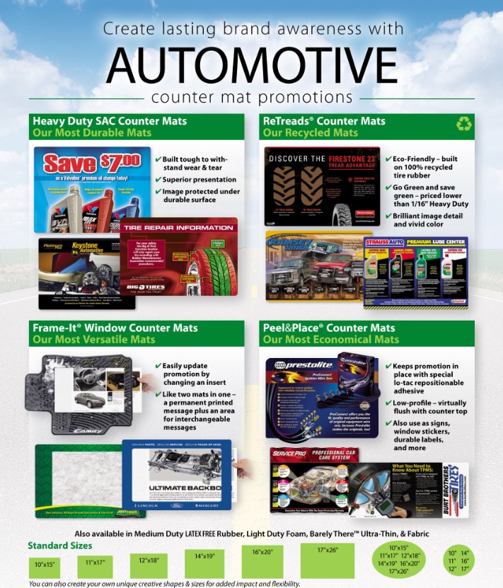 Automotive Counter Mat Flyer
